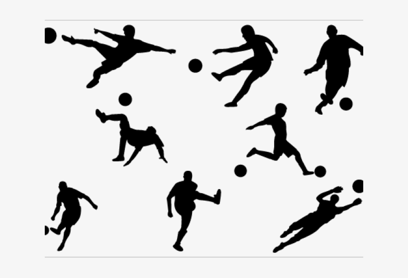 Footballer Clipart Silhouette - Football Players Clipart, transparent png