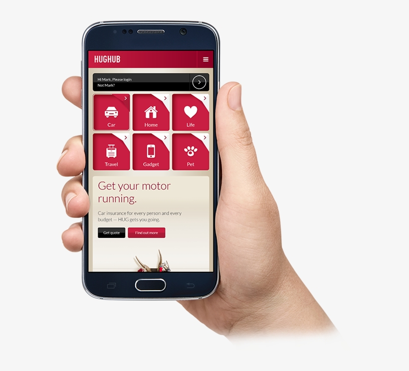 Hand Holding A Phone Showing The Responsive Platform - Ubank Visa Debit Card, transparent png