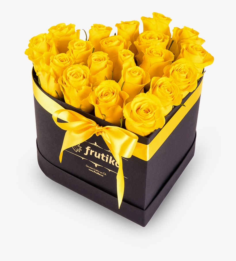 Yellow Roses Black Heart Box - Garden Roses, transparent png