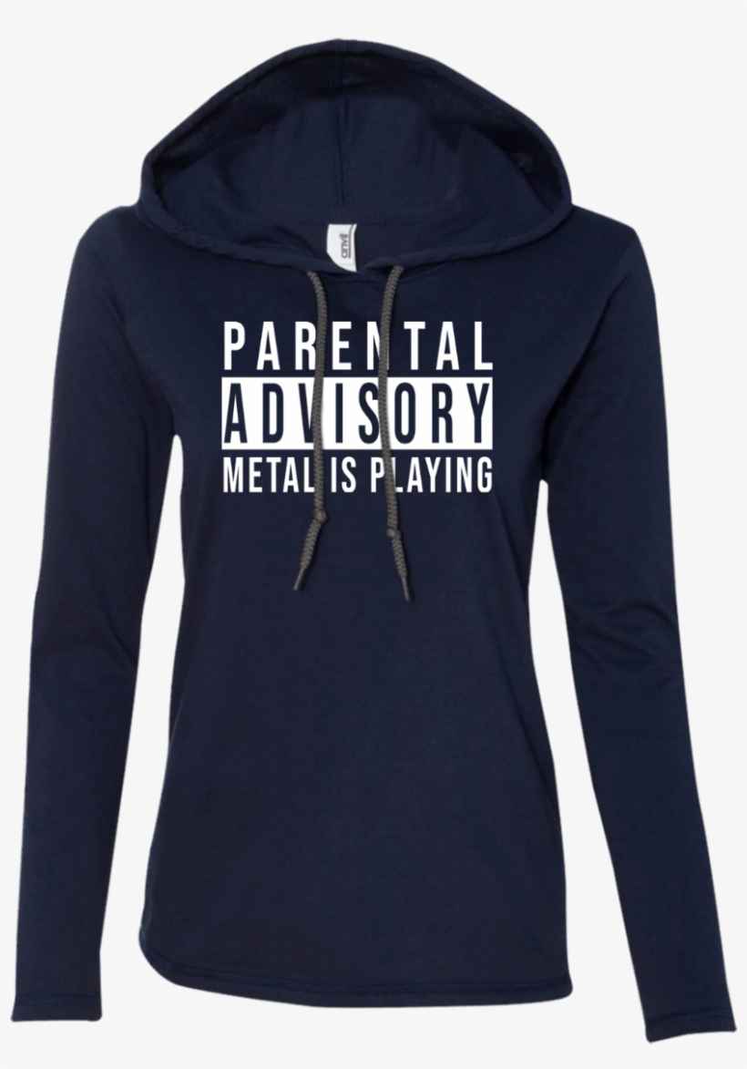 Parental Advisory Ladies' Hooded Long Sleeve - T-shirt, transparent png