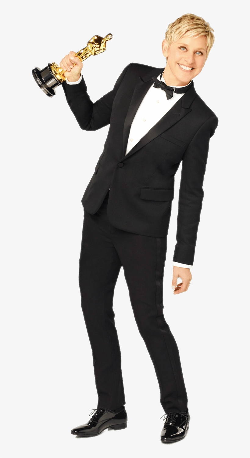 Ellen Degeneres Holding Oscar Png - Ellen Degeneres Oscar 2014, transparent png