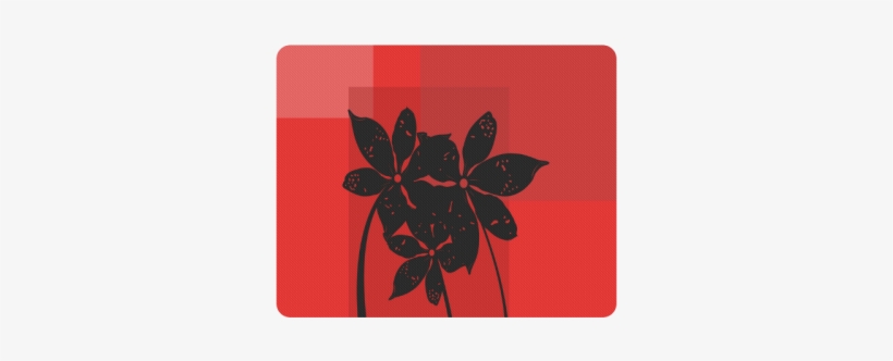Black Flowers Rectangle Mousepad - Black, transparent png