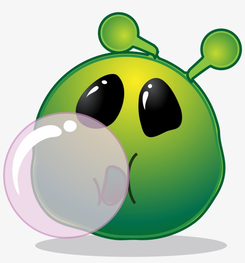 Open - Smiley Green Alien, transparent png