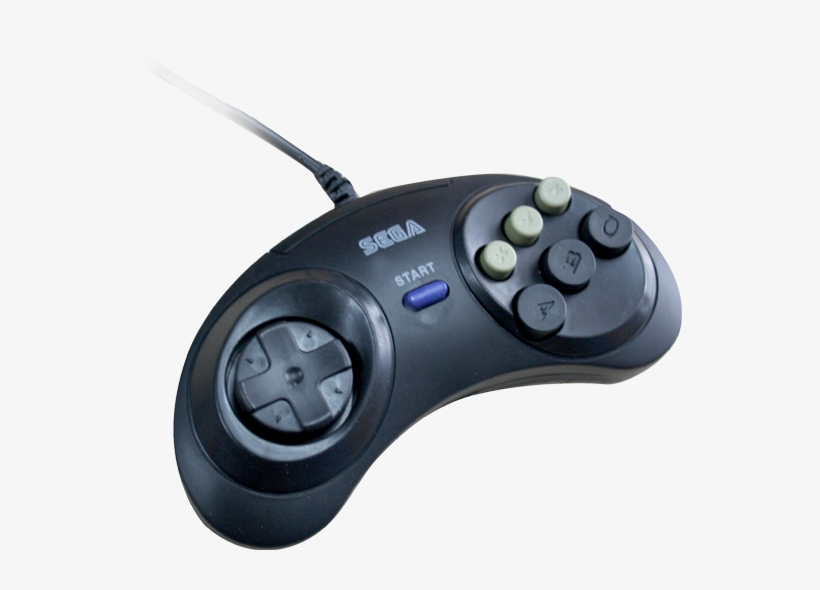 6 Button Gaming Controller For Sega Genesis Console, transparent png