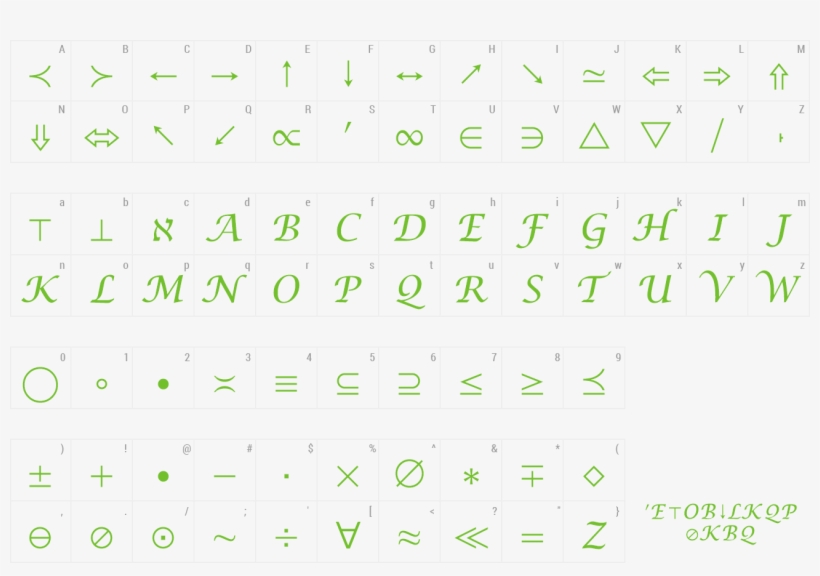 Font Math Symbol Preview - Lucida, transparent png