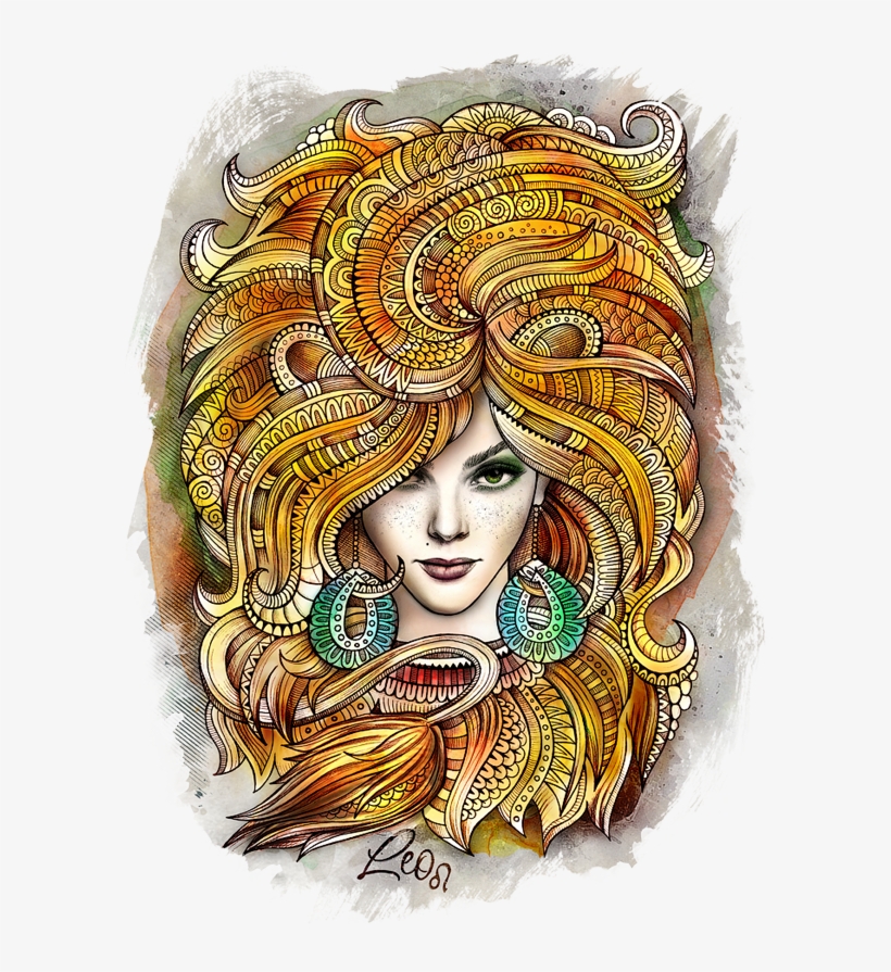 Zodiac Drawing Watercolor Graphic Free Library - Leo, transparent png