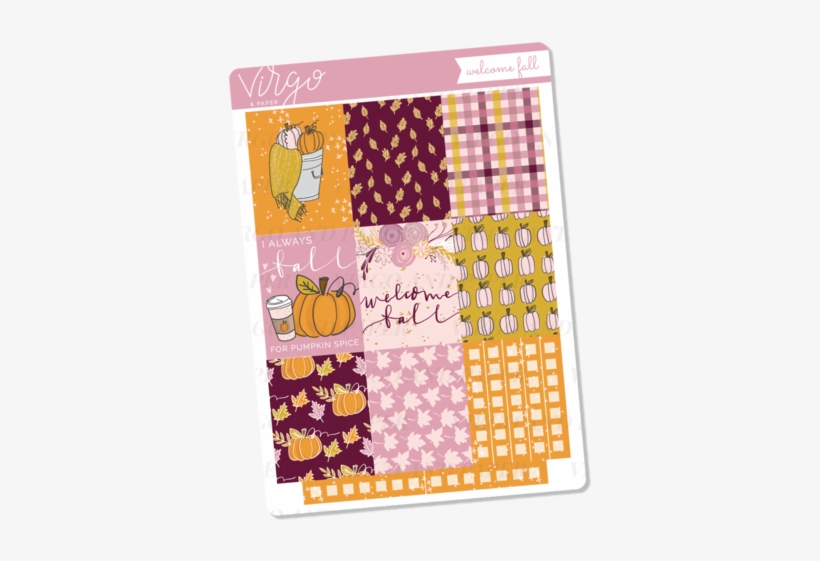 Welcome Fall Full Boxes Sticker Sheet - Paper, transparent png