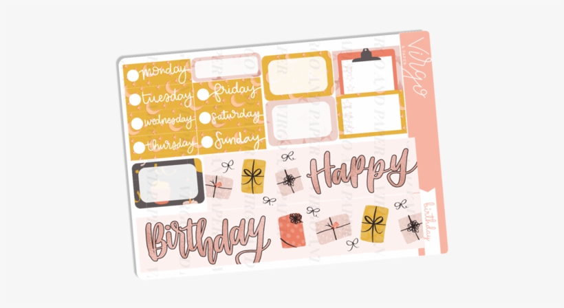 Happy Birthday Washi Date Covers Sticker Sheet - Birthday, transparent png