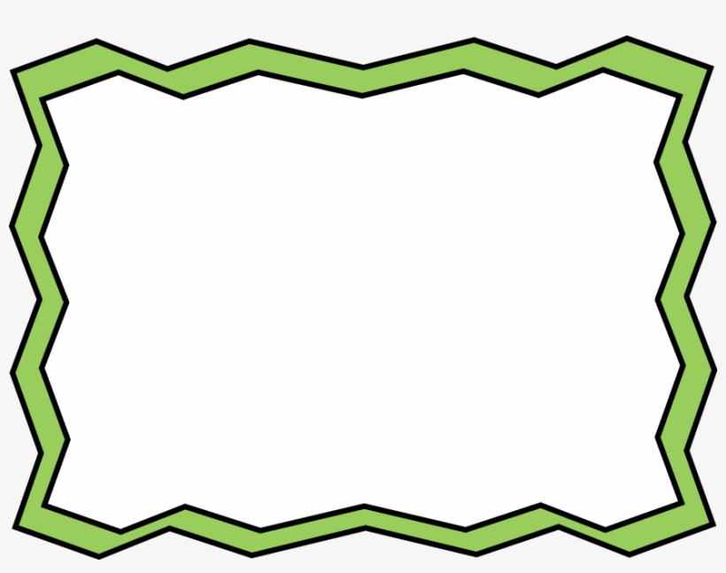 Green Zig Zag Frame - Green Zig Zag Border, transparent png