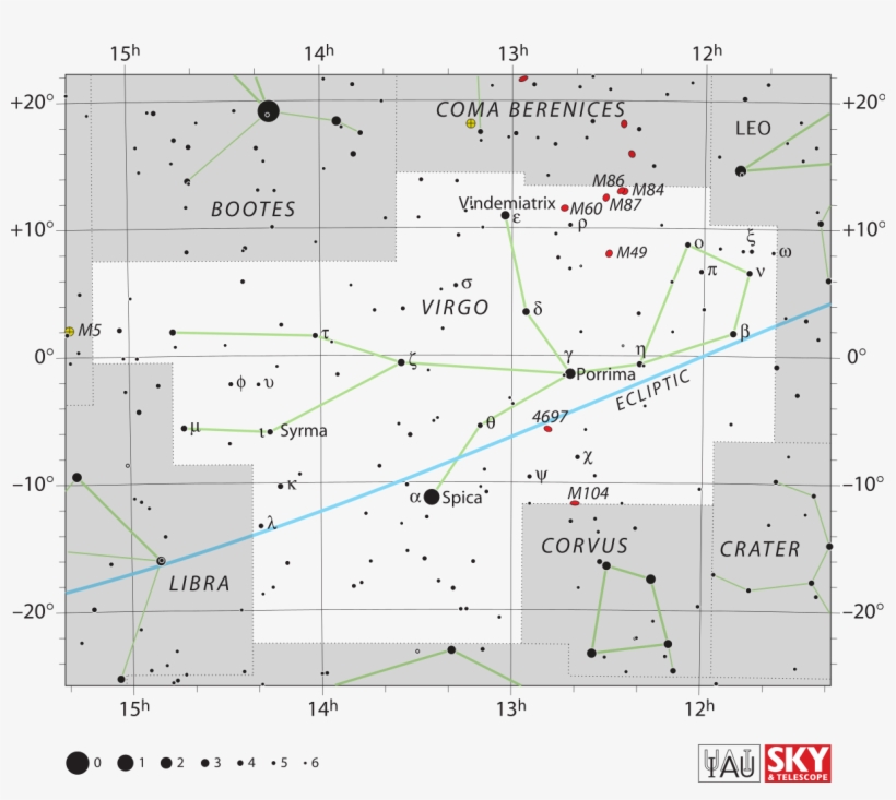 File - Virgo Iau - Svg - Virgo Constellation Map, transparent png