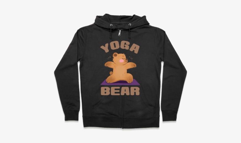 Yoga Bear Zip Hoodie - Halloween Gives Me The Real Big Frighten Hoodie: Funny, transparent png