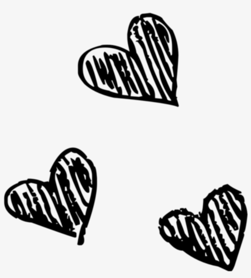 Heart Hearts Black Tumblr Drawing Draw Png Tumblr Drawn - Black And White O...