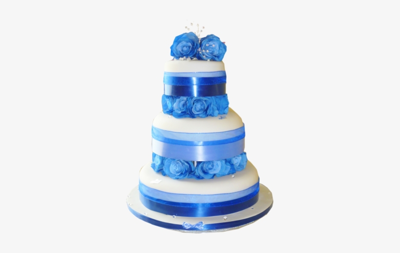 Blue Rose Wedding Cake - Cake In Blue Png, transparent png