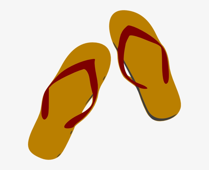 Orange Clipart Flip Flop - Clip Art Sandals, transparent png