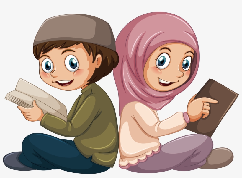 Islam Muslim Boy Illustration - Muslim Cartoon Reading, transparent png