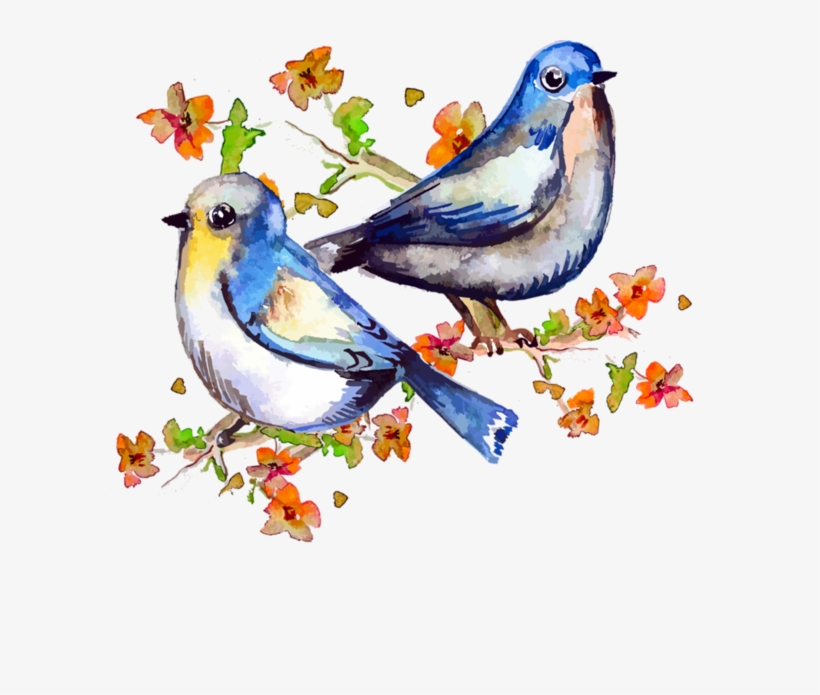 Publicat De Eu Ciresica La - Spring Birds Watercolor, transparent png