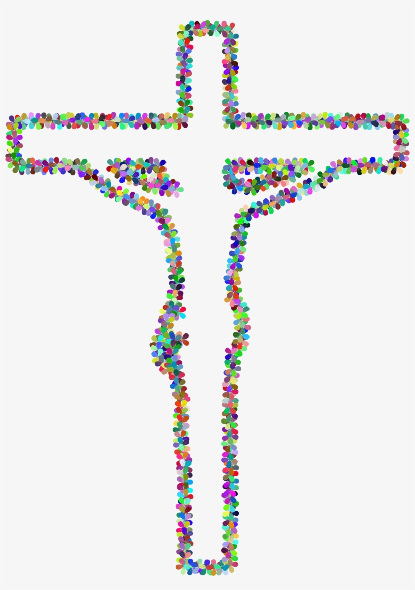 This Free Icons Png Design Of Prismatic Floral Crucifix, transparent png