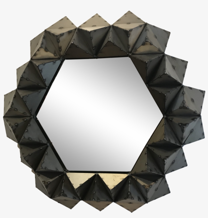 Hand Crafted Spot Welded Pyramid Mirror - Crystal, transparent png