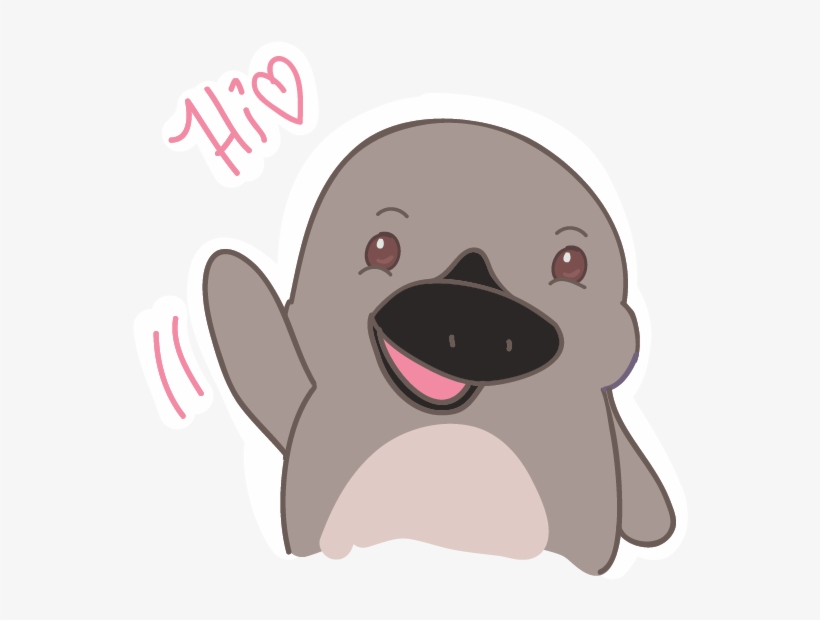 Platypus Says Hello - Cartoon, transparent png