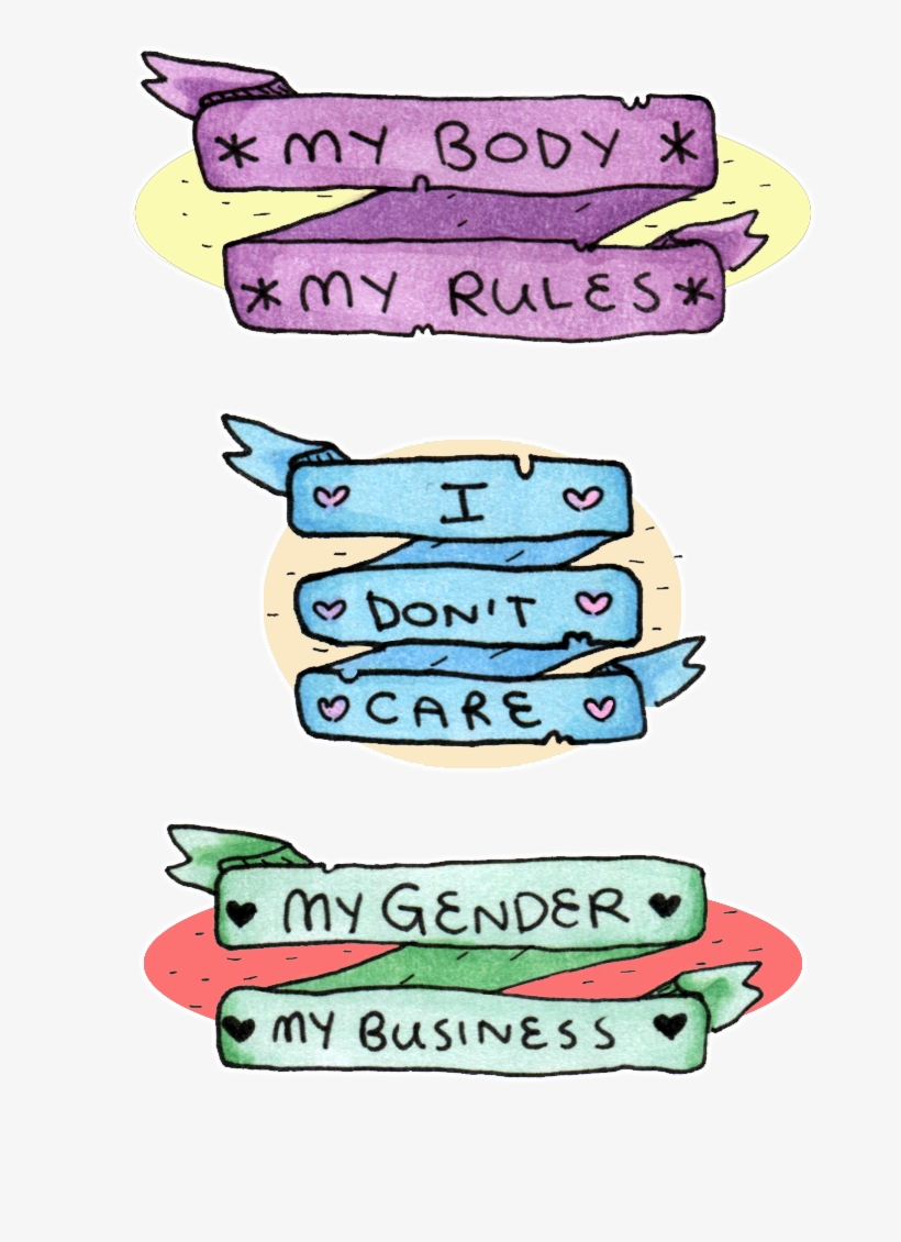 Three Illustrations - Grunge Riot Grrrl Cartoons, transparent png