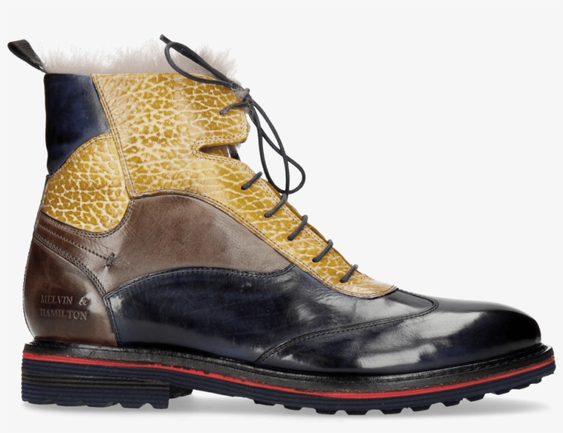 Ankle Boots Amelie 68 Navy Brazil Stone Ocra - Work Boots, transparent png