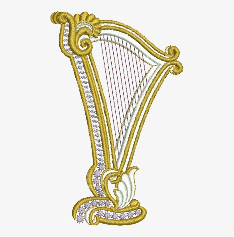 24 - Harp - Golden Harp Png, transparent png