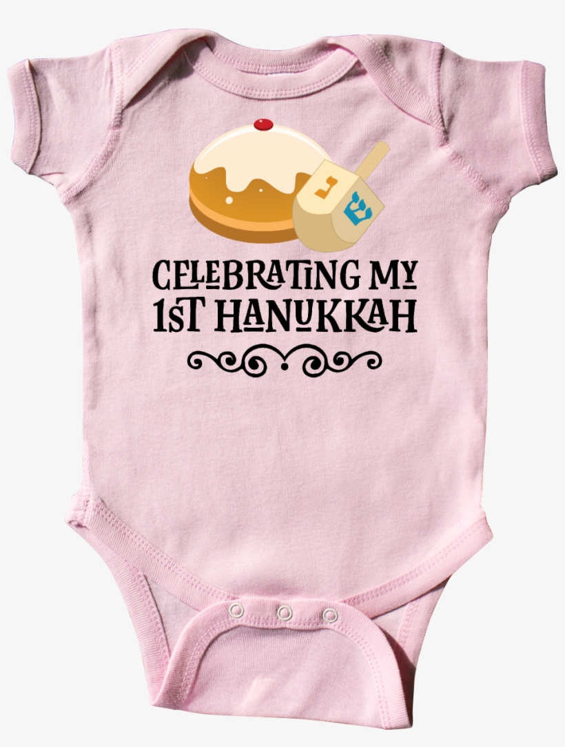 1st Hanukkah Childs Dreidel Infant Creeper Pink $16 - Infant Bodysuit, transparent png