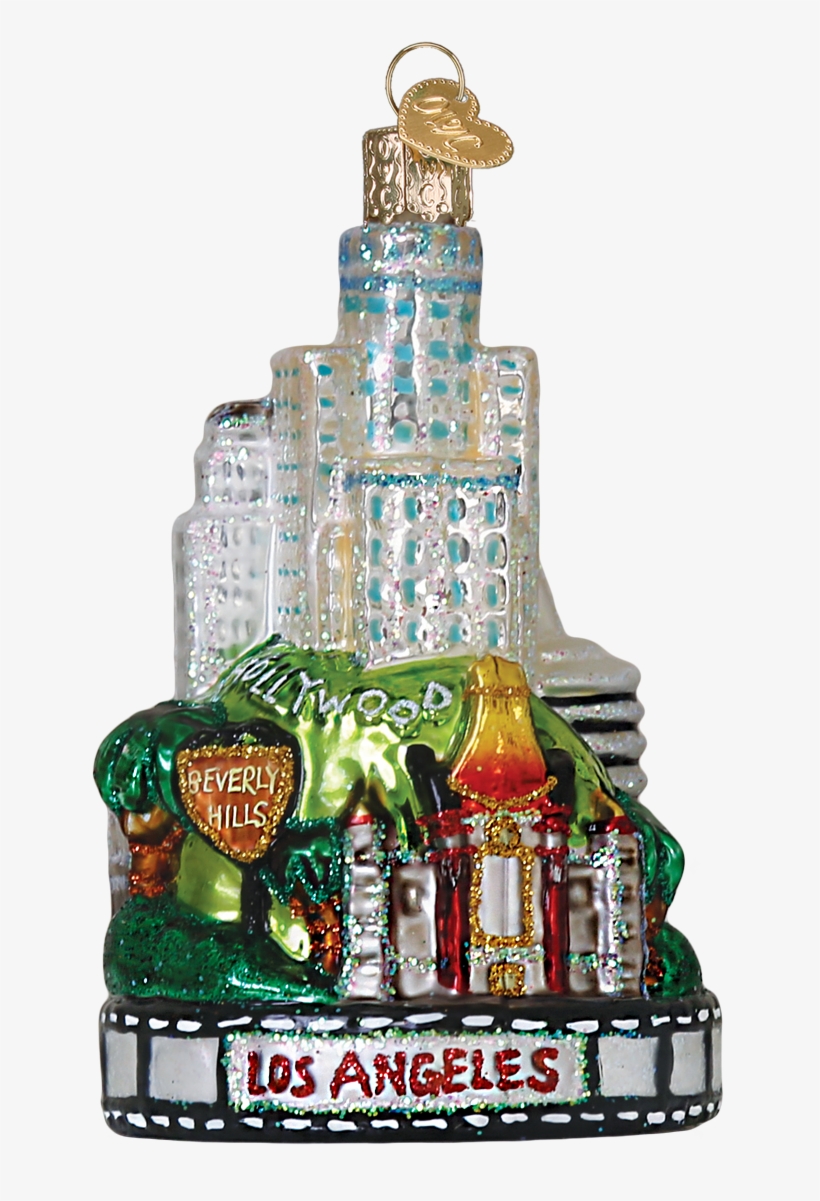 Los Angeles Landmarks Glass Ornament, transparent png
