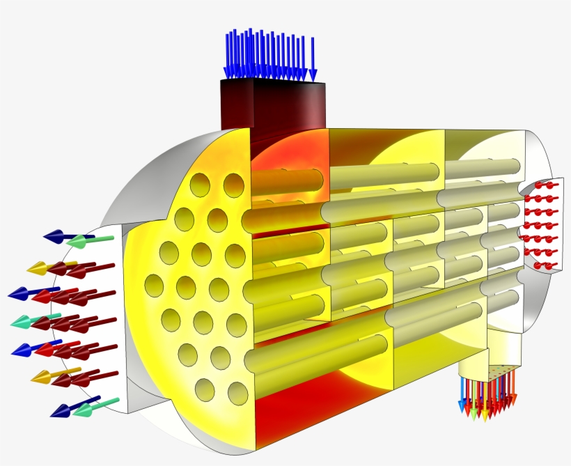 Shell And Tube Heat Exchanger Temperature Field - Shell And Tube Heat Exchanger Gif, transparent png