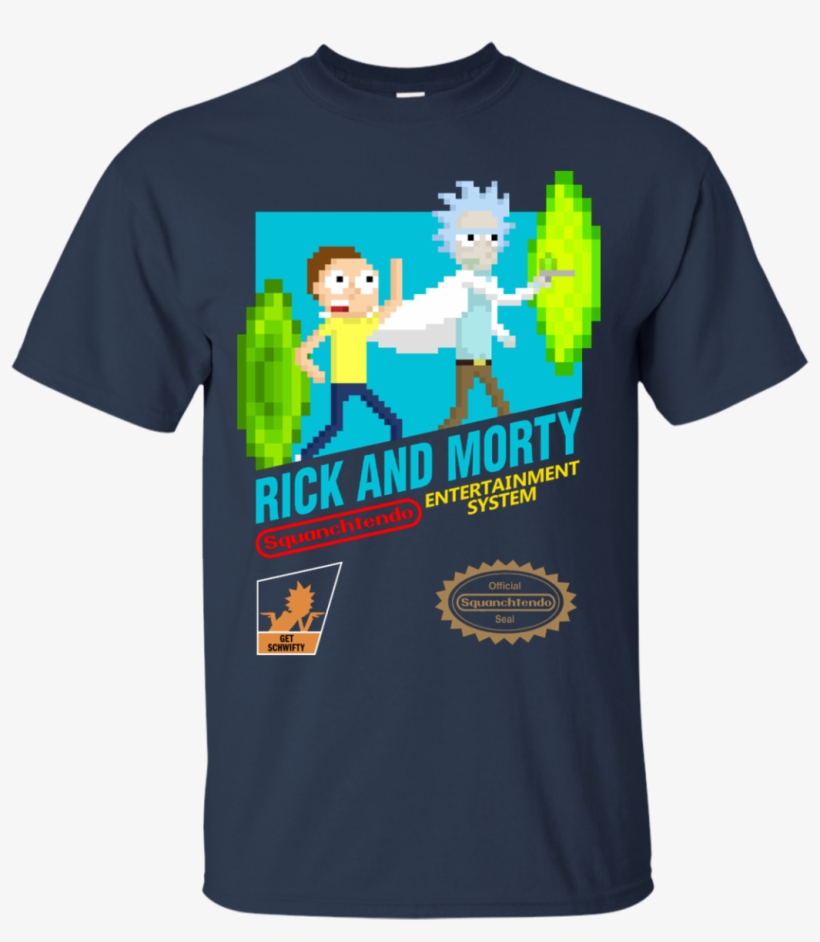 Rick And Morty Nes Cartridge With Logos T-shirt - Rick And Morty Nes, transparent png