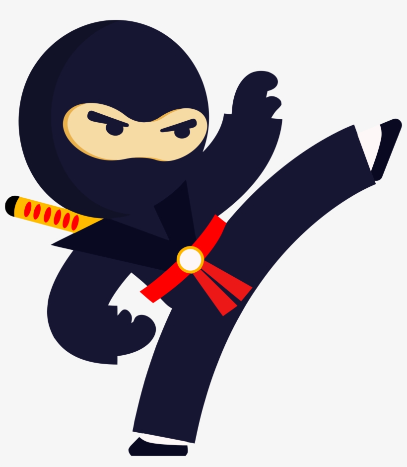 Big Image - Kicking Ninja Clipart, transparent png