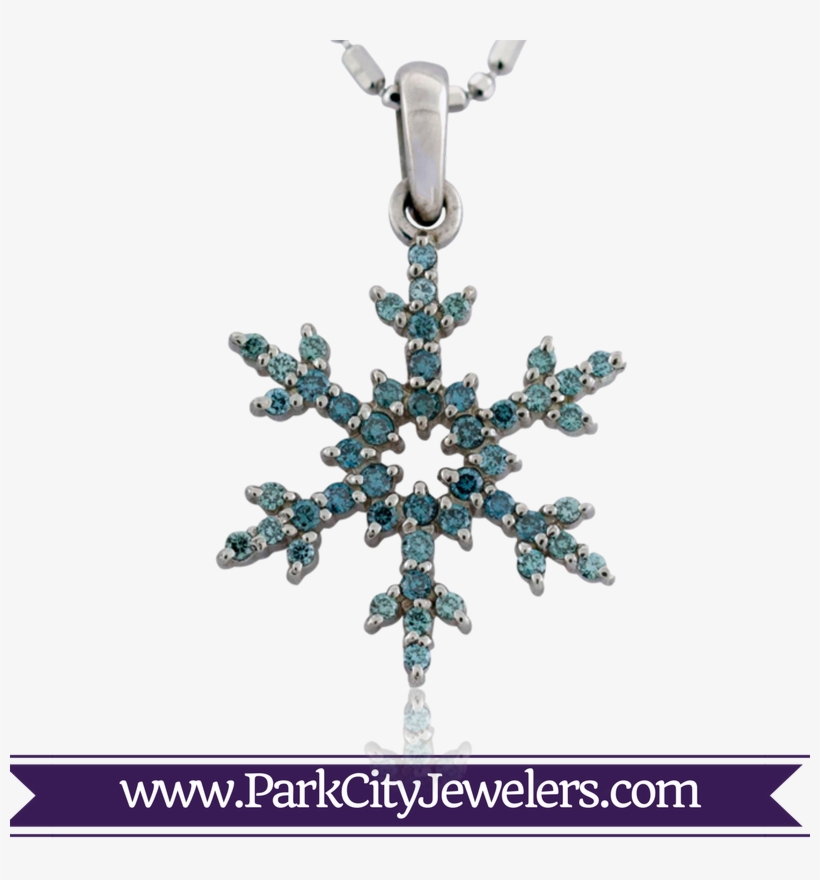 Blue Diamond Pave Diamond Snowflake Necklace - Engagement Ring Colored Stone Gold, transparent png