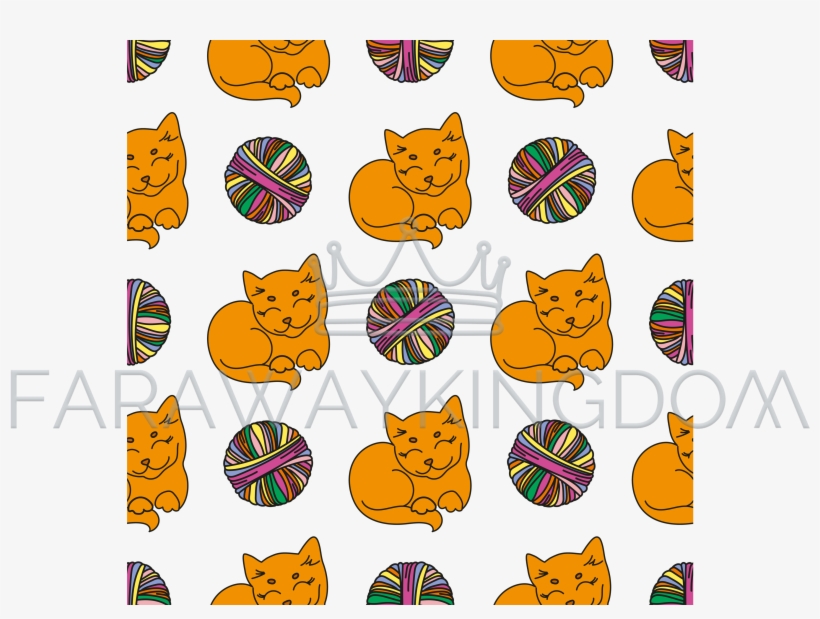 Cat And Wool Animal Seamless Pattern Vector Illustration - Cartoon, transparent png