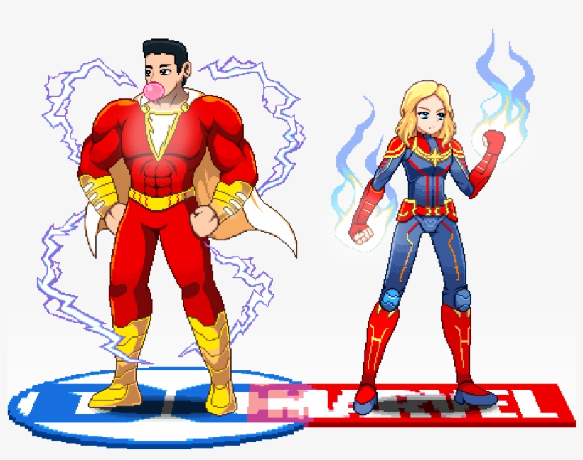 Captain Marvel - Cartoon, transparent png