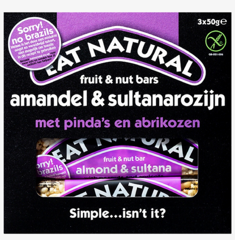 Almond & Sultana With Peanuts And Apricots - Eat Natural, transparent png