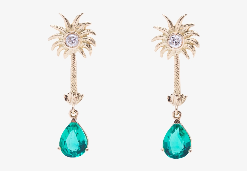 Palmeras Y Esmeraldas - Earrings, transparent png