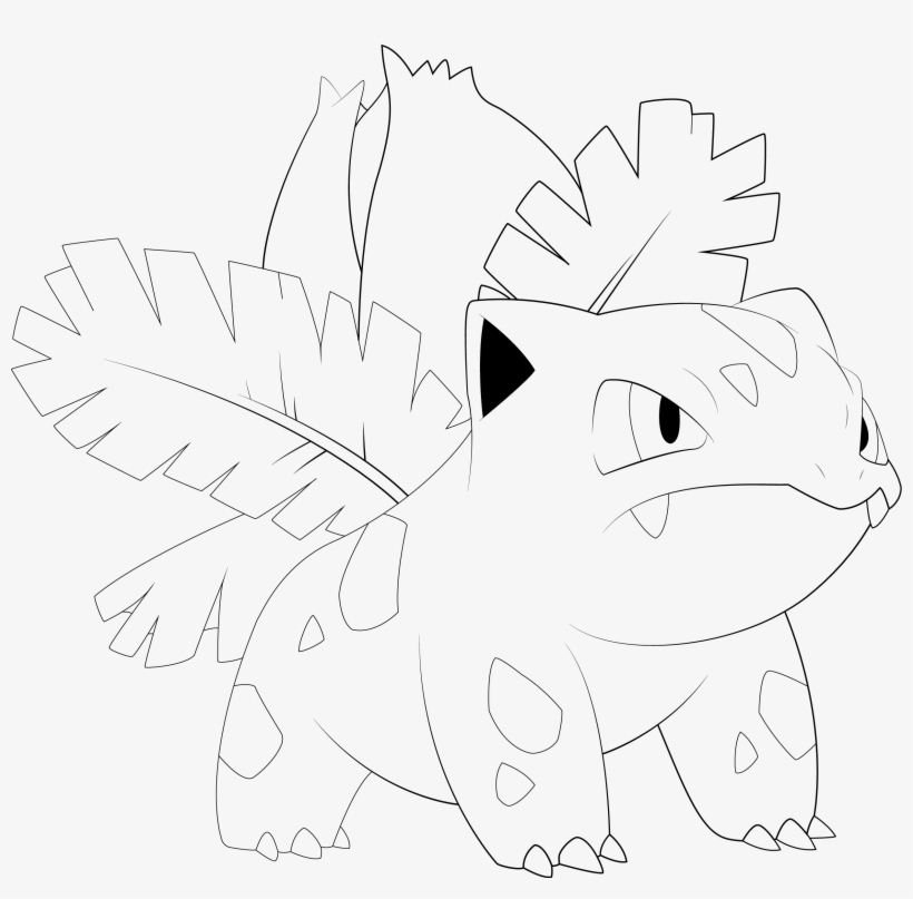 Ivysaur Line-art By Alcadeas1 - Line Art, transparent png
