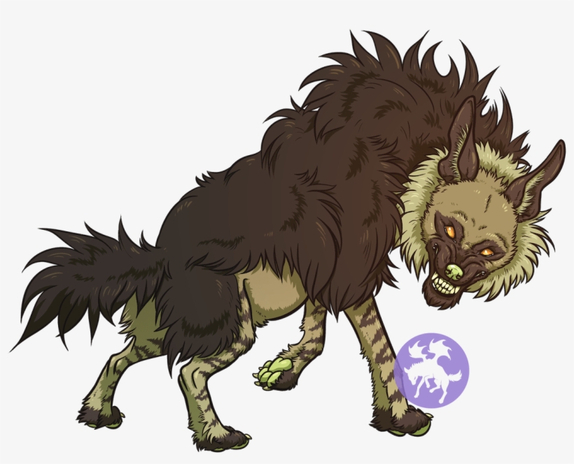 Sticker Snarly Brown Hyena - Cartoon, transparent png