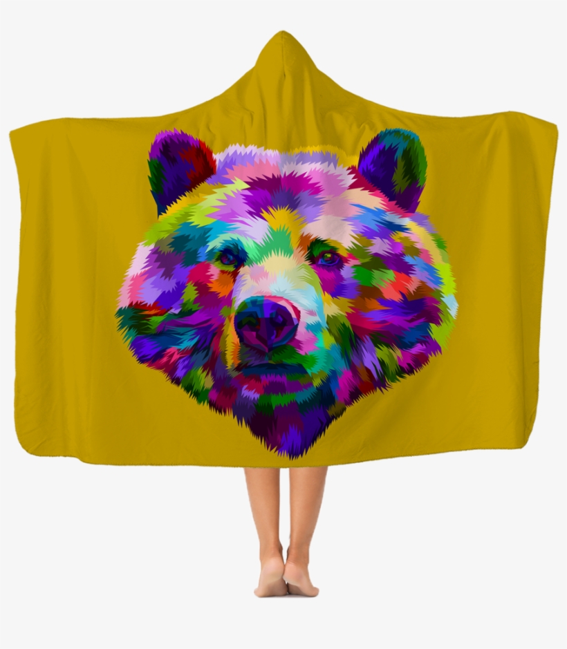 Bear Rainbow Classic Adult Hooded Blanket - Pop Art Bear, transparent png