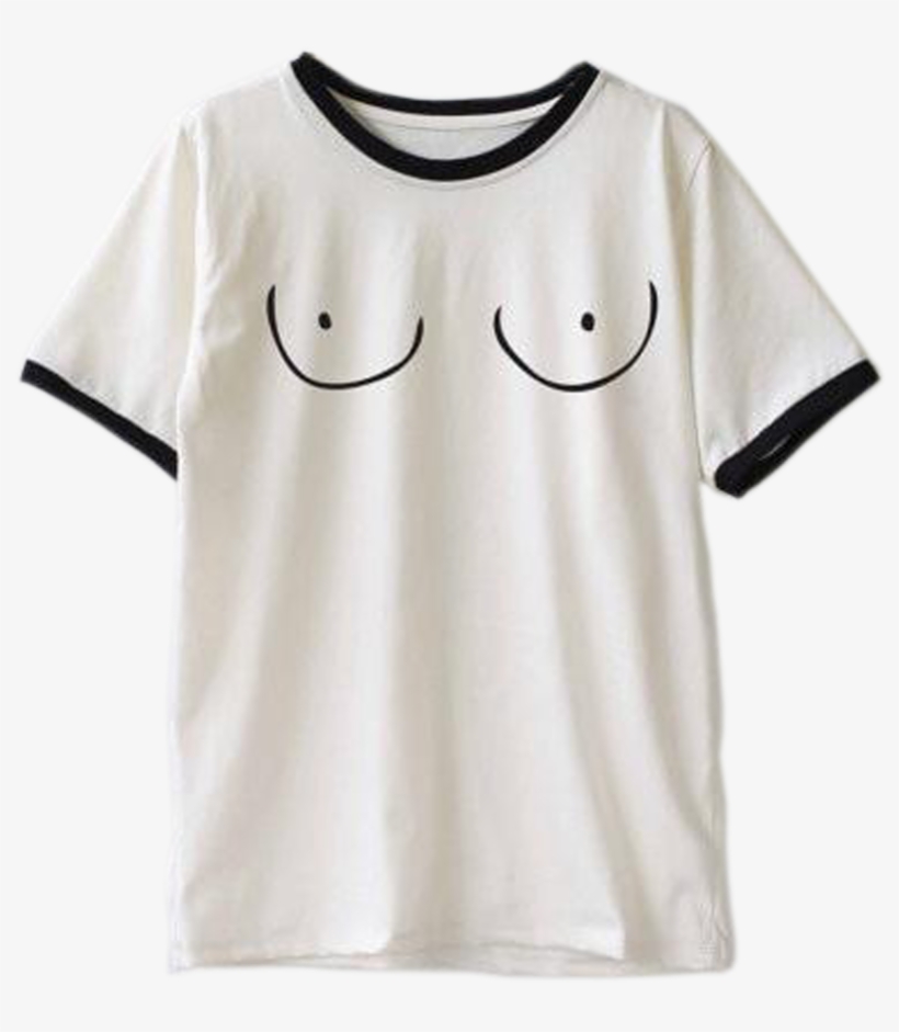 Boob Doodle Stripe - Blouse, transparent png