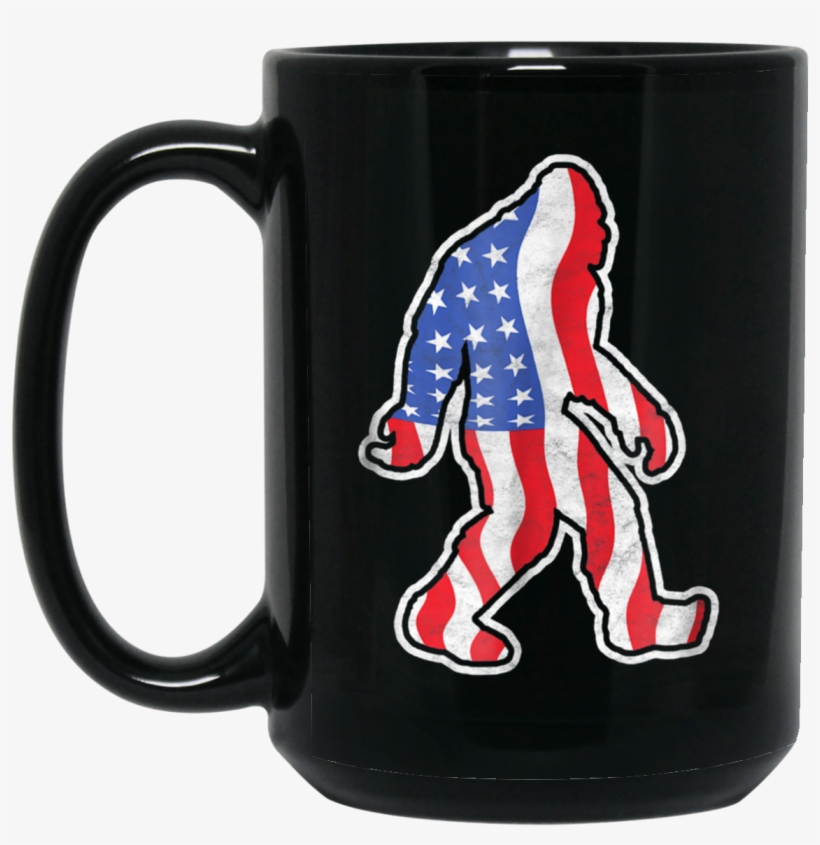 Bigfoot Sasquatch Fourth Of July Usa Flag Vintage 15 - Mug, transparent png