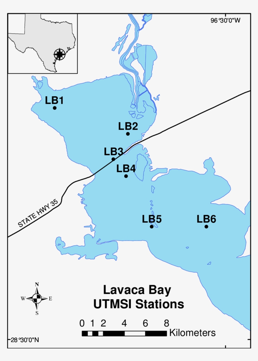 1 Map Of Station Locations In Lavaca Bay, Texas, Usa - Atlas, transparent png