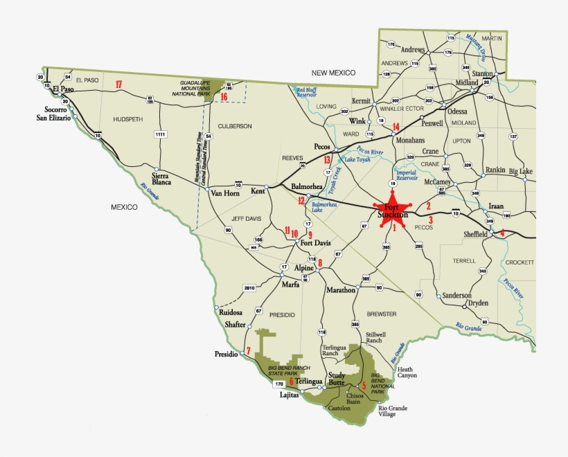 Fort2011map Of Regional Attractions - Sierra Madera Astrobleme Texas Map, transparent png