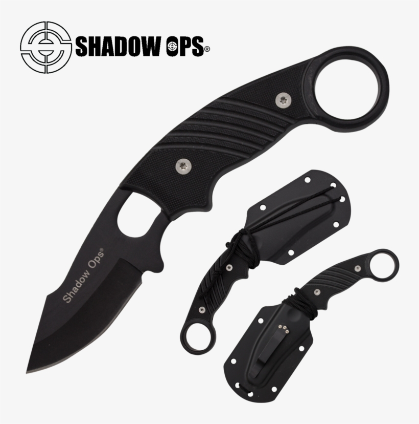 Shadow Ops Tactical Drop Point Blade Knife With A Black - Utility Knife, transparent png