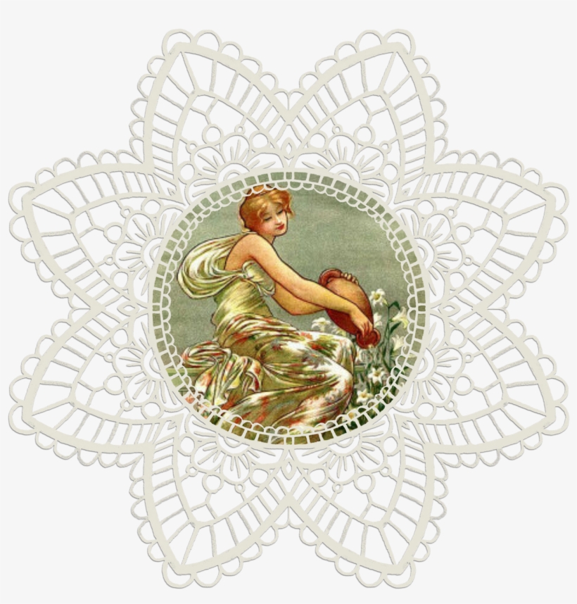 Lace Vintage Woman - Angel, transparent png