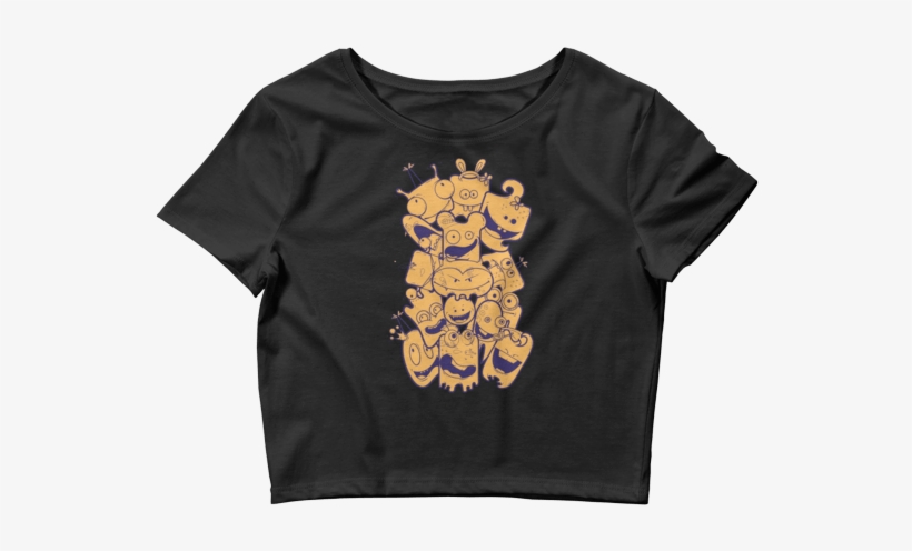 Women's Funny Emoji Faces Crop Top - T-shirt, transparent png