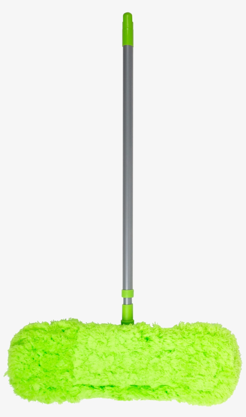 Shine Deluxe Microfibre Feather Flat Mop Silver/lime - Grass, transparent png