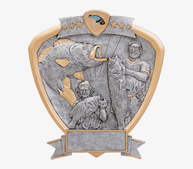 Shield Bass Fishing Multi 8" X 8 1/2" - Carving, transparent png