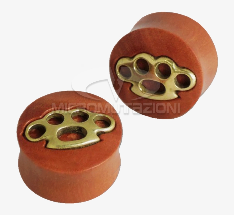 Hand Made Brass And Sawo Wood Plugs Ear - Chocolate, transparent png