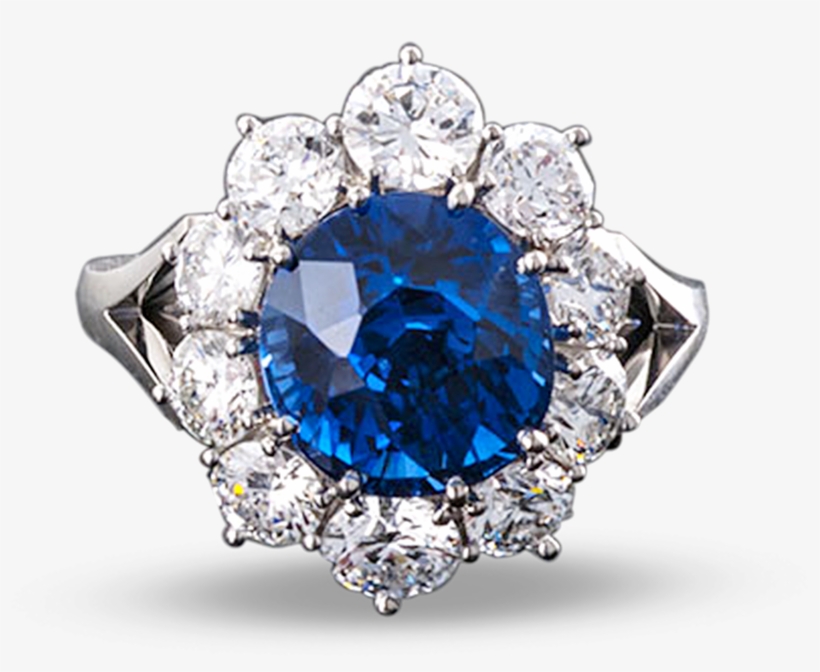 Untreated Burma Sapphire Ring, - Diamond, transparent png